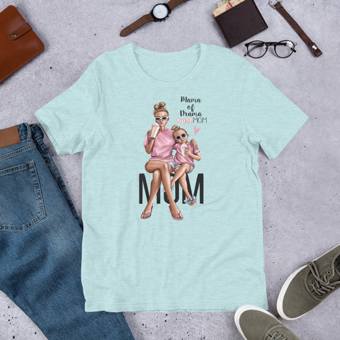Image of Mama Of Drama Girl Mom Premium Short-Sleeve Unisex T-Shirt, Cute Girl Mom Gift For Mother's Day, Birthday Party
