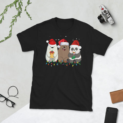 Image of Bear Celebrates Christmas Christmas Bear Short-Sleeve Unisex T-Shirt