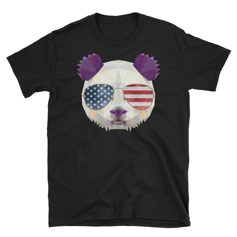 Image of American Panda Wear Glasses 4th Of July Short-Sleeve Unisex T-Shirt, Independence Day Shirt