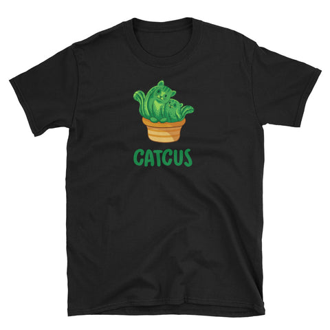 Image of Funny Catcus Cactus Cat Short-Sleeve Unisex T-Shirt, Cactus Lover Shirt, Cat Lover Shirt