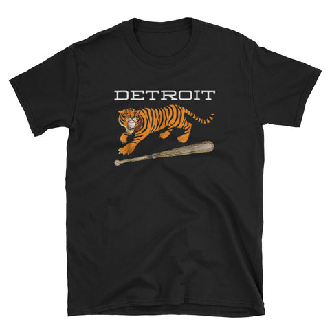 Image of Distressed Tiger Mascot - BASEBALL Short-Sleeve Unisex T-Shirt