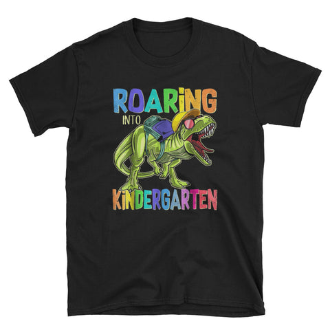 Image of Roaring Kindergarten Dinosaur T Rex Back to School Short-Sleeve Unisex T-Shirt