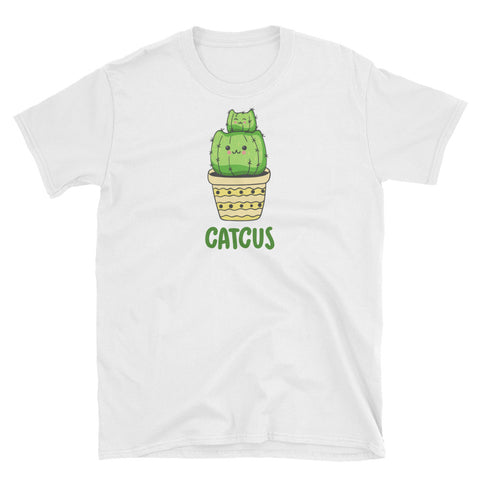 Image of Cute Catcus Cactus Cat Short-Sleeve Unisex T-Shirt, Cactus Lover Shirt, Cat Lover Shirt