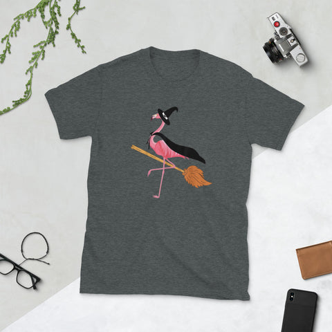 Image of Flamingo Witch Easy Halloween Costume Short-Sleeve Unisex T-Shirt