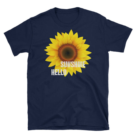 Image of Hello Sunshine Sunflower Short-Sleeve Unisex T-Shirt, Women Sunflower Lover Shirt