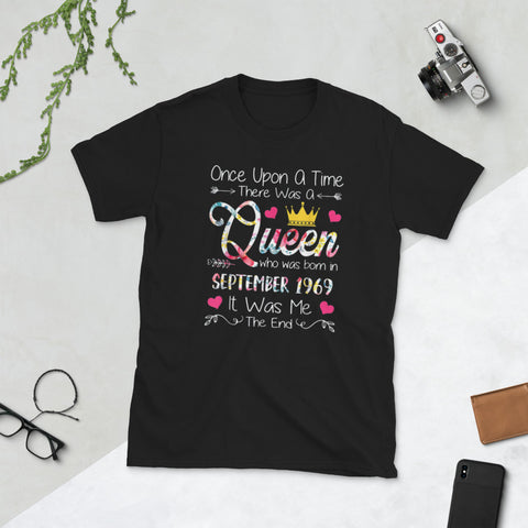 Image of Womens 50th Birthday Queen September 1969 Gift Short-Sleeve Unisex T-Shirt