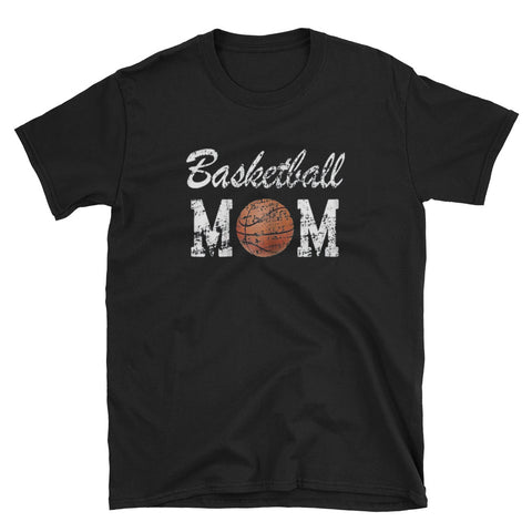 Image of Basketball Mom Cute Novelty Distressed Short-Sleeve Unisex T-Shirt
