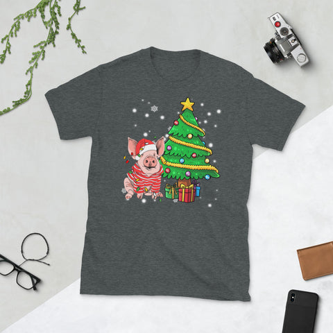 Image of Pig Christmas Matching Family Group Christmas Short-Sleeve Unisex T-Shirt