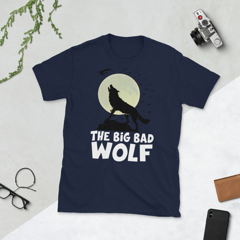 Image of The Big Bad Wolf Halloween Witch Bat Short-Sleeve Unisex T-Shirt
