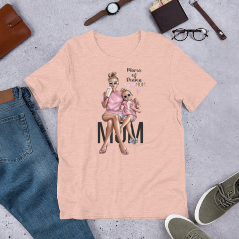 Image of Mama Of Drama Girl Mom Premium Short-Sleeve Unisex T-Shirt, Cute Girl Mom Gift For Mother's Day, Birthday Party