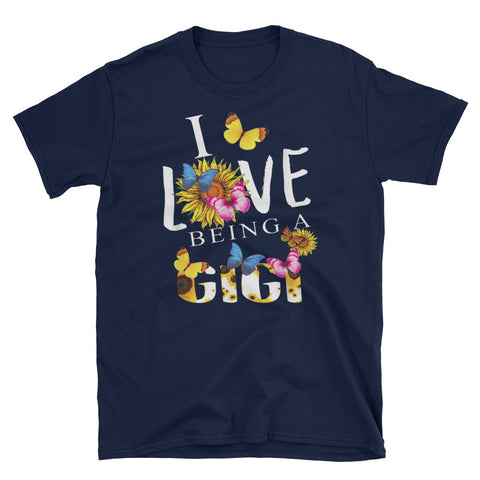 Image of Personalized I Love Being A GiGi Flower Unisex Softstyle T-Shirt, Mother's Day Gift For Grandma, GiGi, Mom, Aunt