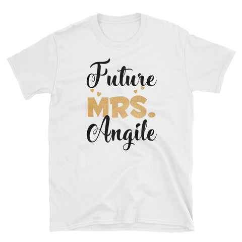 Image of Personalized Future Mrs Lastname Boyfriend Short-Sleeve Unisex T-Shirt, Wife Shirt, Wedding Shirt For Wife