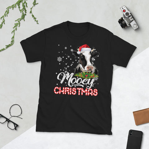 Image of Mooey Christmas Funny Christmas Cow Short-Sleeve Unisex T-Shirt