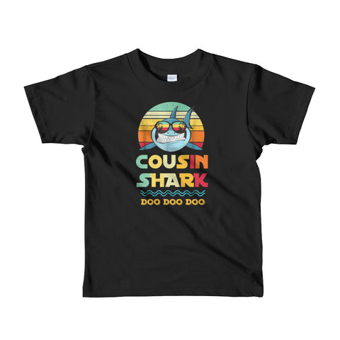 Image of Personalized Cousin Shark Doo Doo Doo Short sleeve kids t-shirt, Funny Baby Shark Shirt For Kids From 2 Years Old To 6 Years Old