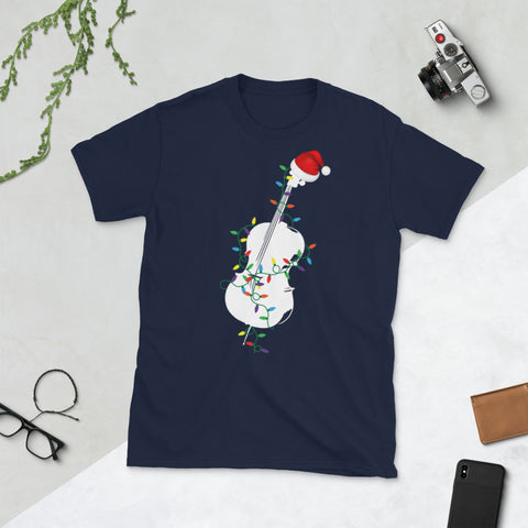 Image of Christmas Cello Hat Santa Best Christmas Band Short-Sleeve Unisex T-Shirt