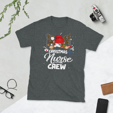 Image of Christmas Nurse Crew Hat Christmas Short-Sleeve Unisex T-Shirt
