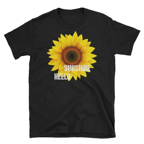 Image of Hello Sunshine Sunflower Short-Sleeve Unisex T-Shirt, Women Sunflower Lover Shirt