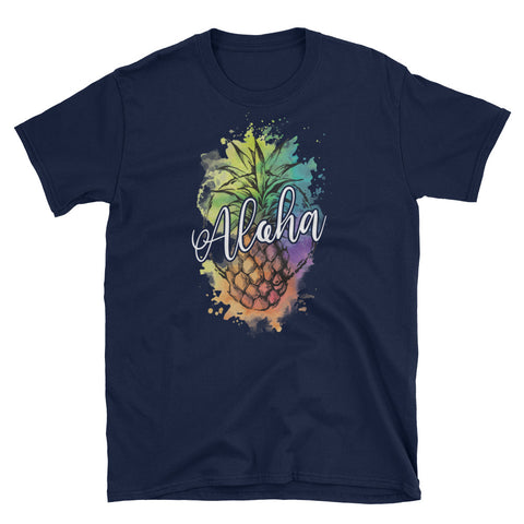 Image of Aloha Beach PineappleShort-Sleeve Unisex T-Shirt, Vacation Shirt, Summer Shirt