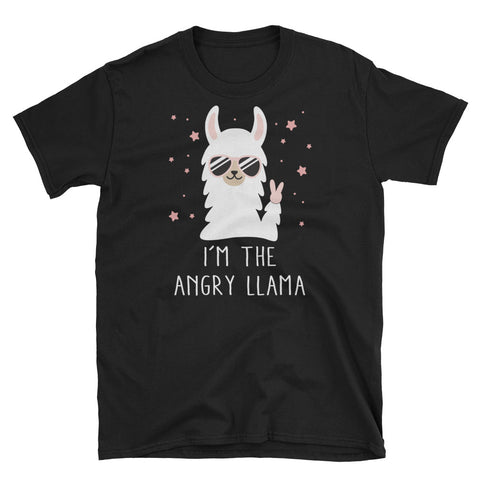 Image of Funny I'm The Angry Llama Short-Sleeve Unisex T-Shirt, Cute Llama Shirt, Funny Graphic Tee