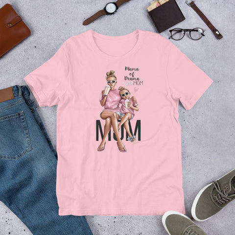 Image of Mama Of Drama Girl Mom Premium Short-Sleeve Unisex T-Shirt, Cute Girl Mom Gift For Mother's Day, Birthday Party