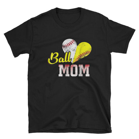 Image of Ball Mom Softball Baseball Short-Sleeve Unisex T-Shirt