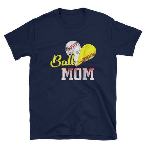 Image of Ball Mom Softball Baseball Short-Sleeve Unisex T-Shirt