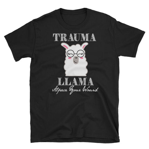 Image of Trauma Llama Alpaca Short-Sleeve Unisex T-Shirt, Funny Llama Shirt