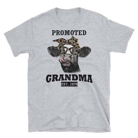 Image of Promoted To Grandma Est 2019 Short-Sleeve Unisex T-Shirt, Grandma Heifer Gift. Farmer Life Women Shirt