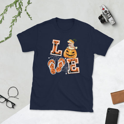 Image of Halloween Poodle Dog Gifts Lover Short-Sleeve Unisex T-Shirt