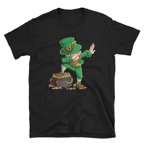 Image of Dabbing Leprechaun Shirt St Patricks Day Short-Sleeve Unisex T-Shirt