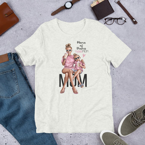 Image of Mama Of Drama Girl Mom Premium Short-Sleeve Unisex T-Shirt, Cute Girl Mom Gift For Mother's Day, Birthday Party