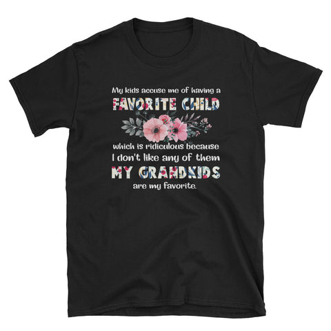 Image of Funny Grandma Shirt My Grandkids Are My Favorite Short-Sleeve Unisex T-Shirt