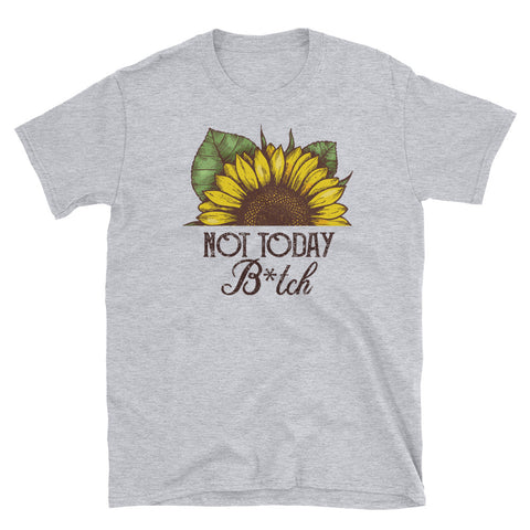 Image of Funny Not Today Bitch Short-Sleeve Unisex T-Shirt, Watercolor Sunflower T-shirt, Funny Sunflower Shirt