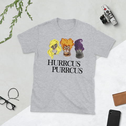 Image of Hurrcus Purrcus Binx Cat Halloween Cat Lovers Short-Sleeve Unisex T-Shirt