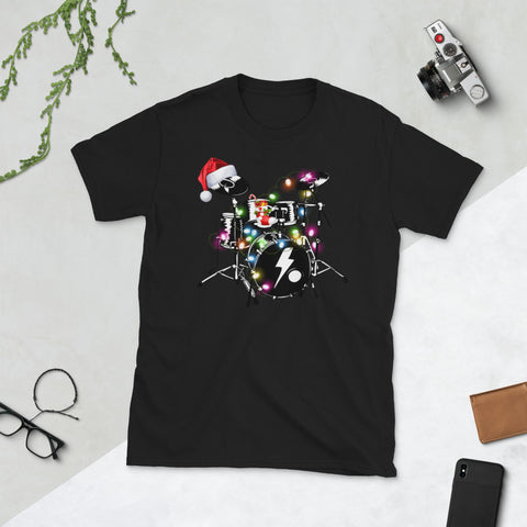 Image of Christmas Drummer Best Christmas Concert Drum Hat Santa Short-Sleeve Unisex T-Shirt