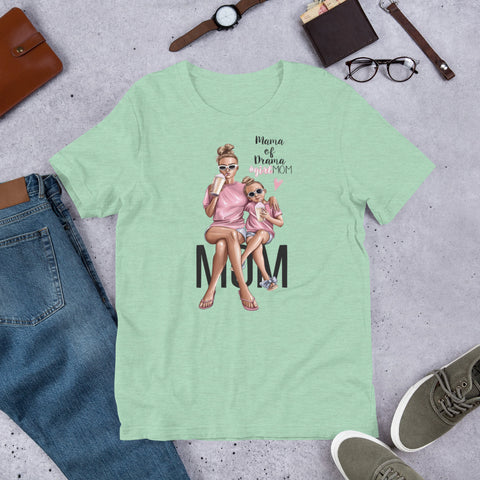 Image of Mama Of Drama Girl Mom Premium Short-Sleeve Unisex T-Shirt, Cute Girl Mom Gift For Mother's Day, Birthday Party