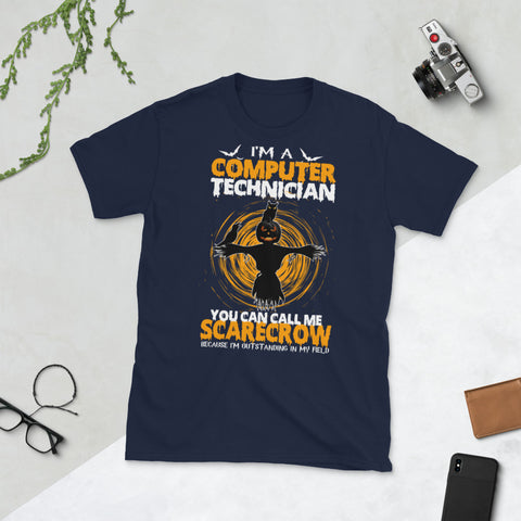 Image of I'm A Computer Technician Halloween ScareCrow Short-Sleeve Unisex T-Shirt