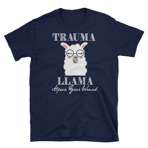 Image of Trauma Llama Alpaca Short-Sleeve Unisex T-Shirt, Funny Llama Shirt