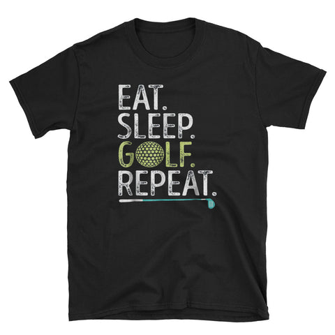 Image of Eat Sleep Golf Repeat Short-Sleeve Unisex T-Shirt