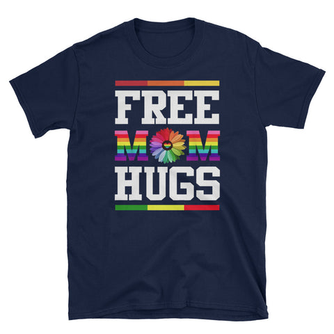 Image of Free Mom Hugs Daisy Flowers Short-Sleeve Unisex T-Shirt, Lgbt Day Shirt, Gay Lesbian Shirt, LGBTQ Pride Shirt