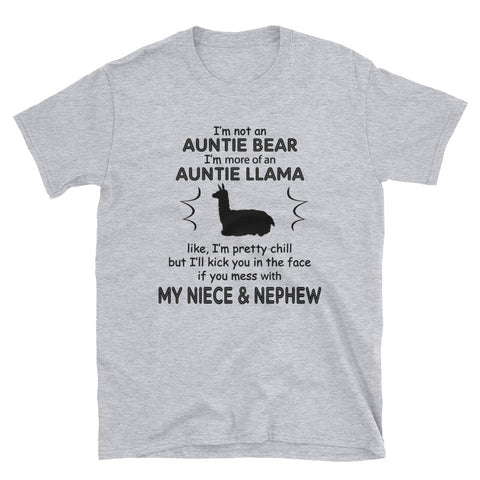 Image of I'm Not A Auntie Bear I'm A Auntie Llama Short-Sleeve Unisex T-Shirt / Gift For Aunt / Auntie Llama Shirt