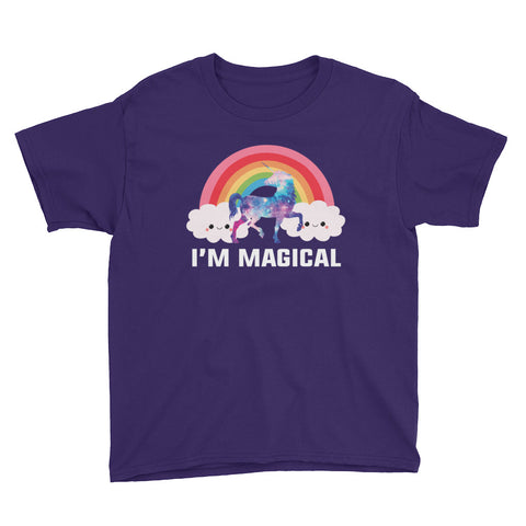 Image of I'm Magical Unicorn Youth Short Sleeve T-Shirt, Funny Unicorn Shirt For Kids
