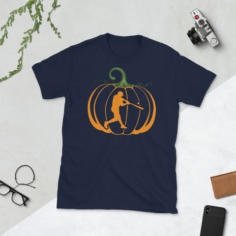 Image of Baseball Pumpkin Halloween Short-Sleeve Unisex T-Shirt