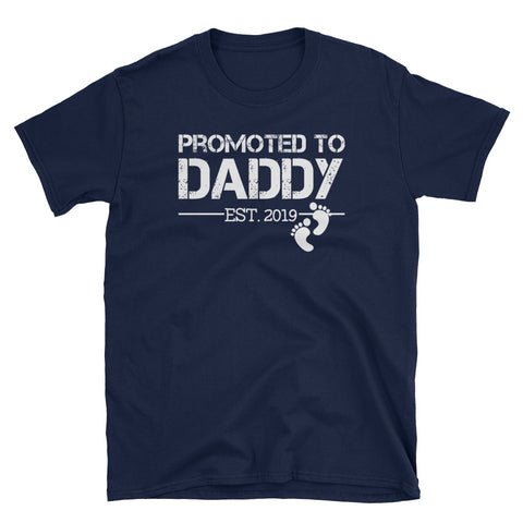 Image of Personalized Promoted To Daddy Est 2019 Short-Sleeve Unisex T-Shirt, Father's Day Shirt For Daddy