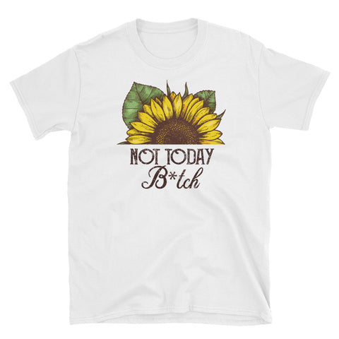 Image of Funny Not Today Bitch Short-Sleeve Unisex T-Shirt, Watercolor Sunflower T-shirt, Funny Sunflower Shirt
