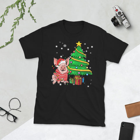 Image of Pig Christmas Matching Family Group Christmas Short-Sleeve Unisex T-Shirt