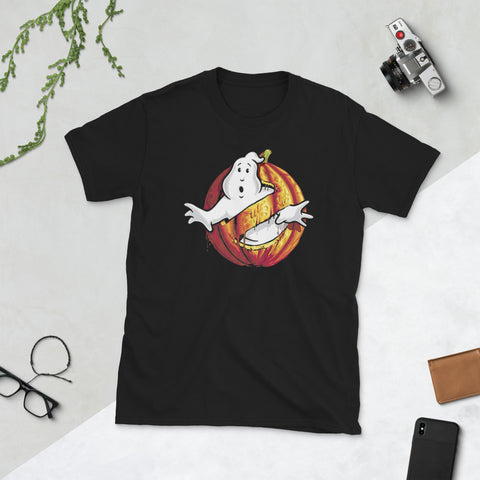 Image of Ghostbusters Classic Halloween Pumpkin Short-Sleeve Unisex T-Shirt