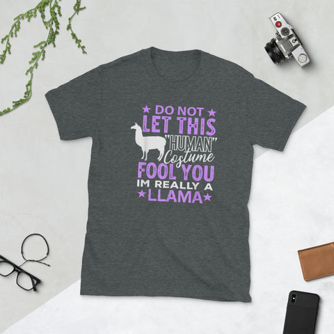 Image of Human Costume I'm Really Llama Halloween Short-Sleeve Unisex T-Shirt