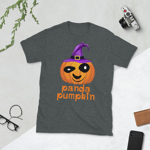 Image of Pumpkin Witch Panda Dunny Halloween Short-Sleeve Unisex T-Shirt