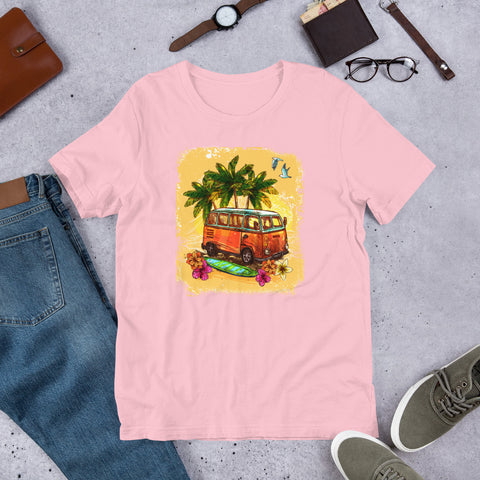 Image of Watercolor Summer Vacation Short-Sleeve Unisex T-Shirt, What's Up Beach Premium T-shirt